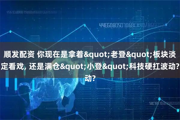 顺发配资 你现在是拿着"老登"板块淡定看戏, 还是满仓"小登"科技硬扛波动?